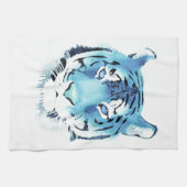 Blue Tiger Watercolor Tierküche Handtuch (Horizontal)