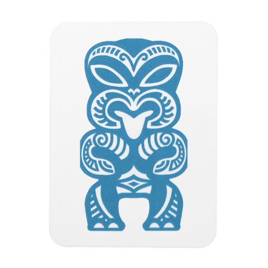 Blue Tiki Good Luck Figure Symbol Magnet (Vertikal)