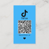 Blue TikTok Social Media QR Code Visitenkarte (Rückseite)