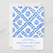 Blue Tile Beach Summer Wedge Save The Date (Vorderseite)