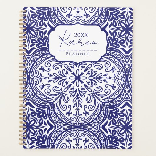 Blue Tile Bliss Hardcover Planer (Vorderseite)