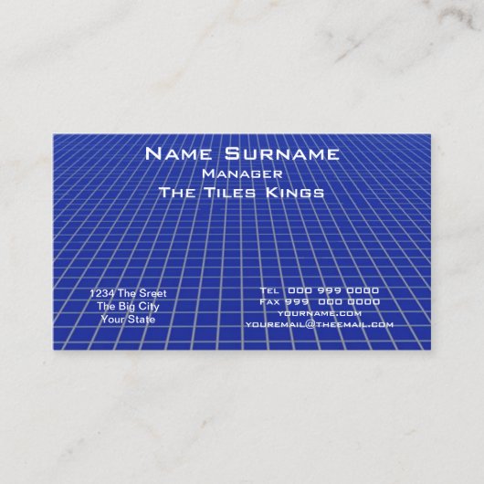 Blue Tile Business Card Visitenkarte (Vorderseite)
