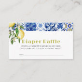 Blue Tile Citrus Lemon Baby Diaper Raffle Ticket Begleitkarte (Vorderseite)