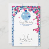 Blue Tile Disco Raten Sie die Baby Dusche Spielkar Einladung (Vorderseite)