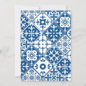 Blue Tile Disco Raten Sie die Baby Dusche Spielkar Einladung (Rückseite)