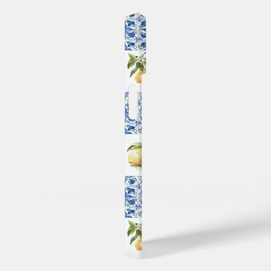 Blue Tile French Country Lemon Pattern Case-Mate iPhone Hülle (Rückseite / Rechts)