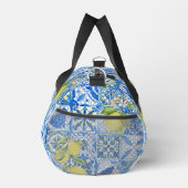Blue Tile French Country Lemon Pattern Duffle Bag (Rechts)