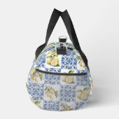 Blue Tile French Country Lemon Pattern Duffle Bag (Rechts)