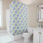 Blue Tile French Country Lemon Pattern Duschvorhang (Beispiel)