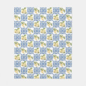 Blue Tile French Country Lemon Pattern Fleecedecke (Vorderseite)