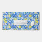 Blue Tile French Country Lemon Pattern Home Decor Schreibtischunterlage (Tastatur & Maus)