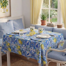 Blue Tile French Country Lemon Pattern Home Decor