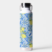 Blue Tile French Country Lemon Pattern Home Decor Trinkflasche (Vorne)