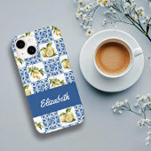 Blue Tile French Country Lemon Pattern Name Case-Mate iPhone Hülle