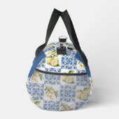 Blue Tile French Country Lemon Pattern Name Duffle Bag (Rechts)