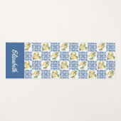 Blue Tile French Country Lemon Pattern Name Yogamatte (Vorderseite (Horizontal))