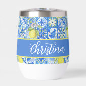 Blue Tile French Country Lemon Pattern Provencal (Vorderseite)