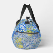 Blue Tile French Country Lemon Pattern Provencal Duffle Bag (Rechts)