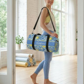 Blue Tile French Country Lemon Pattern Provencal Duffle Bag