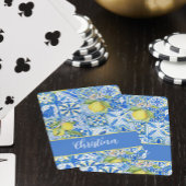 Blue Tile French Country Lemon Pattern Provencal Spielkarten