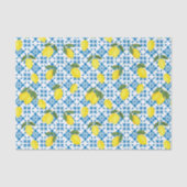Blue Tile French Country Lemon Pattern Seidenpapier (Vorderseite)