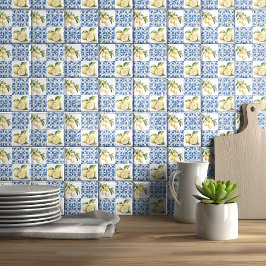 Blue Tile French Country Lemon Pattern Tile Fliese