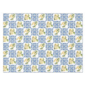Blue Tile French Country Lemon Pattern Tischdecke (Vorderseite (Horizontal))
