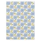 Blue Tile French Country Lemon Pattern Tischdecke (Vorderseite)
