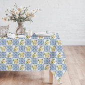 Blue Tile French Country Lemon Pattern Tischdecke