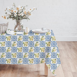 Blue Tile French Country Lemon Pattern Tischdecke