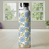 Blue Tile French Country Lemon Pattern Trinkflasche