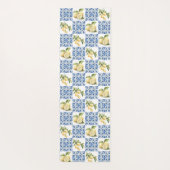 Blue Tile French Country Lemon Pattern Yogamatte (Rückseite)