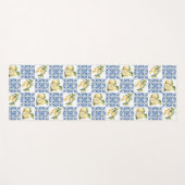 Blue Tile French Country Lemon Pattern Yogamatte (Vorderseite (Horizontal))