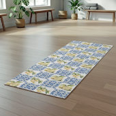 Blue Tile French Country Lemon Pattern Yogamatte