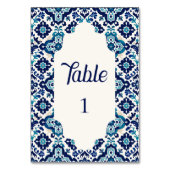 Blue Tile Hochzeitstische Karten für das Mittelmee (Rückseite)