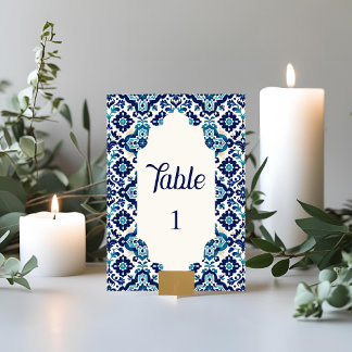 Blue Tile Hochzeitstische Karten für das Mittelmee