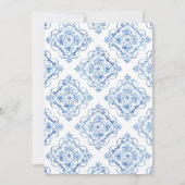 Blue Tile Italian Floral Lemon Brautparty Einladung (Rückseite)
