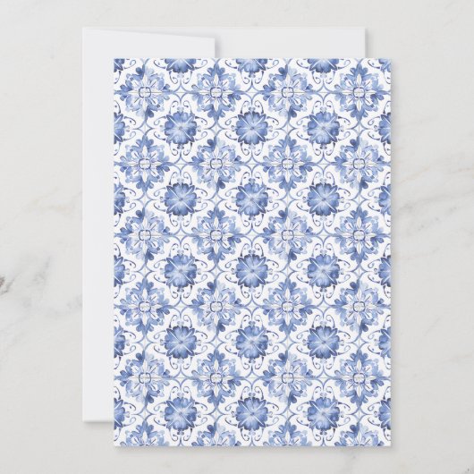 Blue Tile Lemon Baby Dusche Einladung (Rückseite)