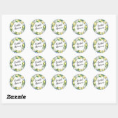 Blue Tile Lemon Brautparty Runder Aufkleber (Blatt)