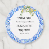 Blue tile Lemon Brautparty Vielen Dank Geschenkanhänger (Vorderseite)