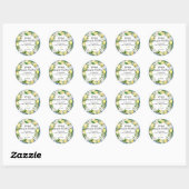 Blue Tile Lemon Bridal Brunch Bubbly Runder Aufkleber (Blatt)