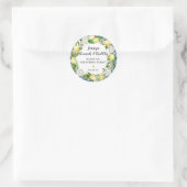 Blue Tile Lemon Bridal Brunch Bubbly Runder Aufkleber (Tasche)