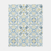 Blue Tile Lemon Fleecedecke (Vorderseite)