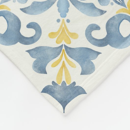 Blue Tile Lemon Fleecedecke (Ecke)