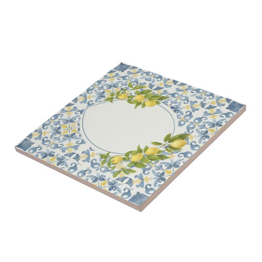 Blue Tile Lemon Fliese (Seite)