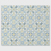 Blue Tile Lemon Geschenkpapier (Flach)