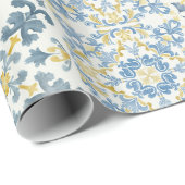Blue Tile Lemon Geschenkpapier (Rolleneckpunkt)