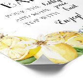 Blue Tile Lemon Italian Positano Mimosa Bar Sign Poster (Ecke)