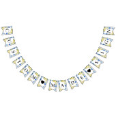 Blue Tile Lemon Italienisch Custom Text Bunting Fl Wimpelkette (Alle)