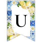 Blue Tile Lemon Italienisch Custom Text Bunting Fl Wimpelkette (Zweite Fahne)